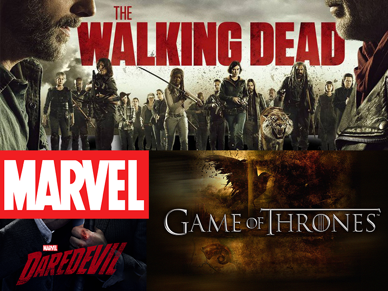 Séries Marvel, Walking Dead, Game of Thrones