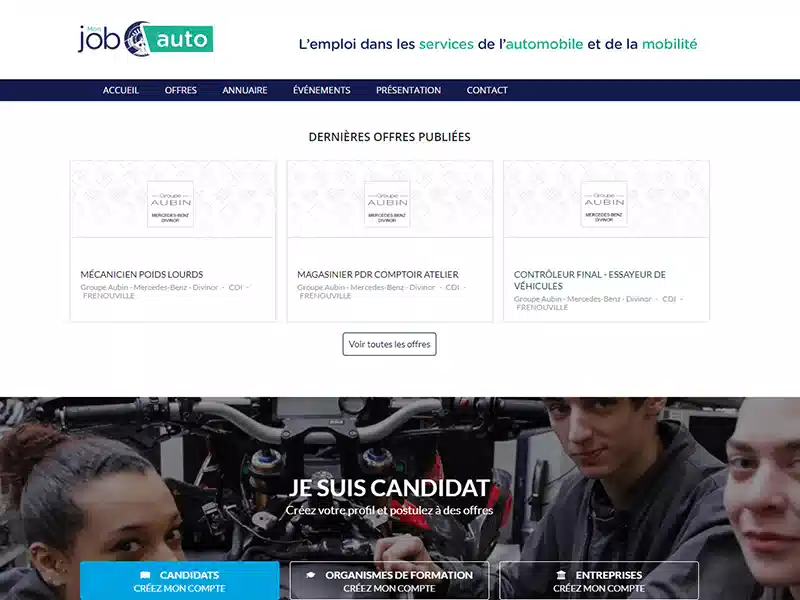 Plateforme d'emploi dans l'automobile