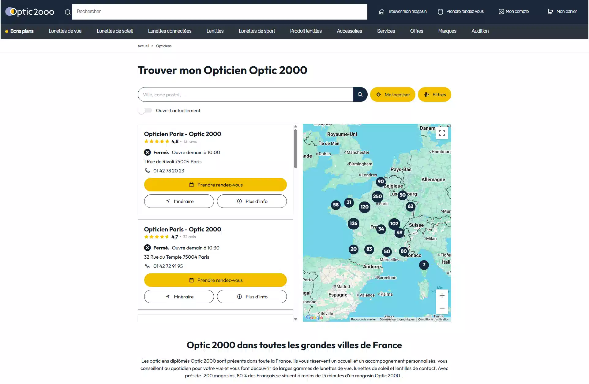 Refonte du store locator